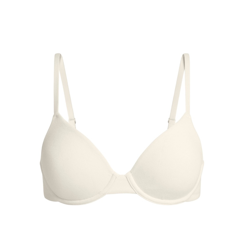 NWT SKIMS Cotton Jersey T-Shirt Bra in bone